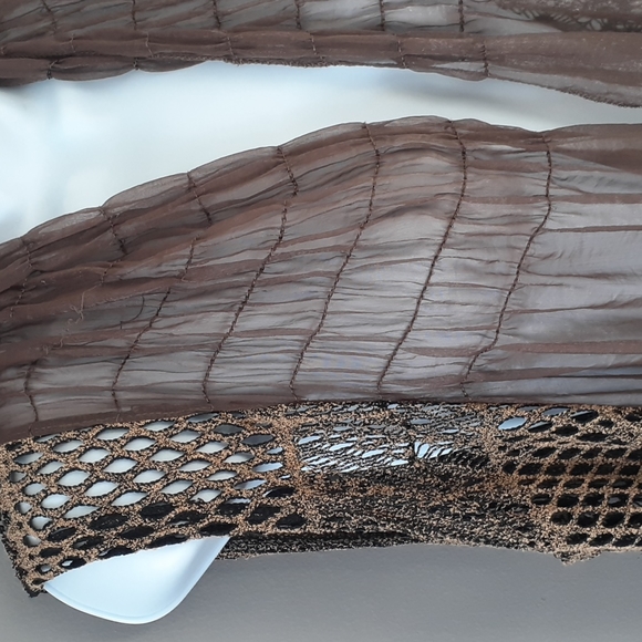 Sheer brown crochet vest Large - Picture 3 of 8